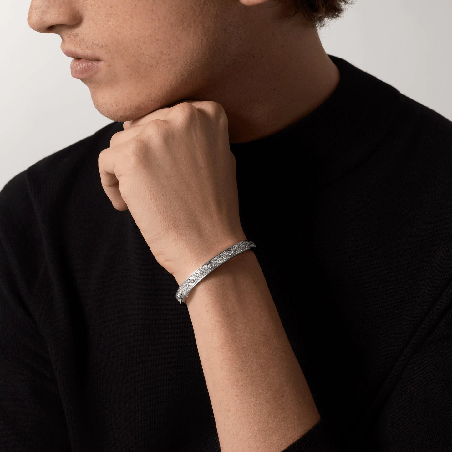 ¡®Glow Jewelry¡¯LOVE BRACELET 6.1MM DIAMOND-PAVED 10 BIG DIAMONDS