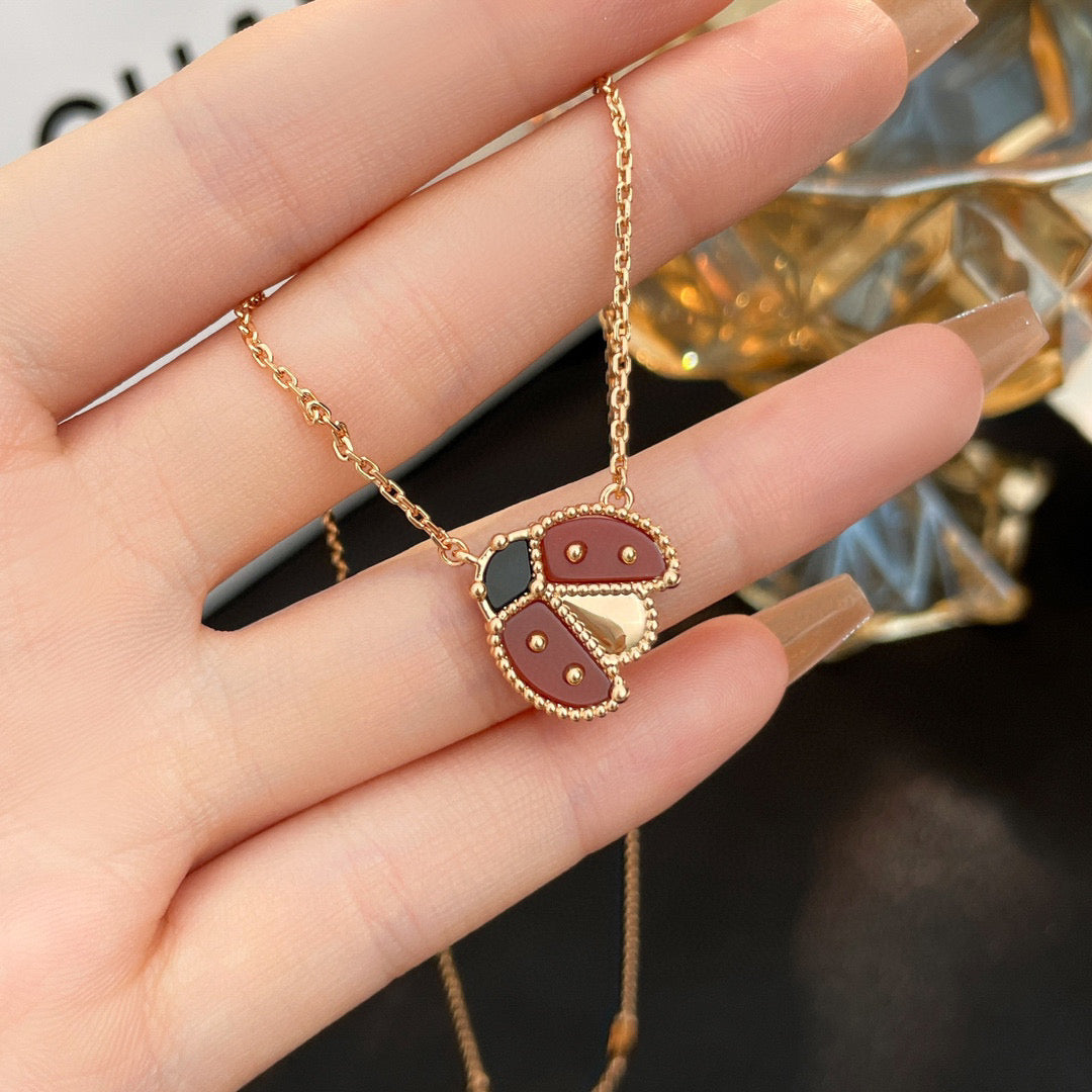 ¡®Glow Jewelry¡¯LUCKY CARNELIANS LADYBUG NECKLACE