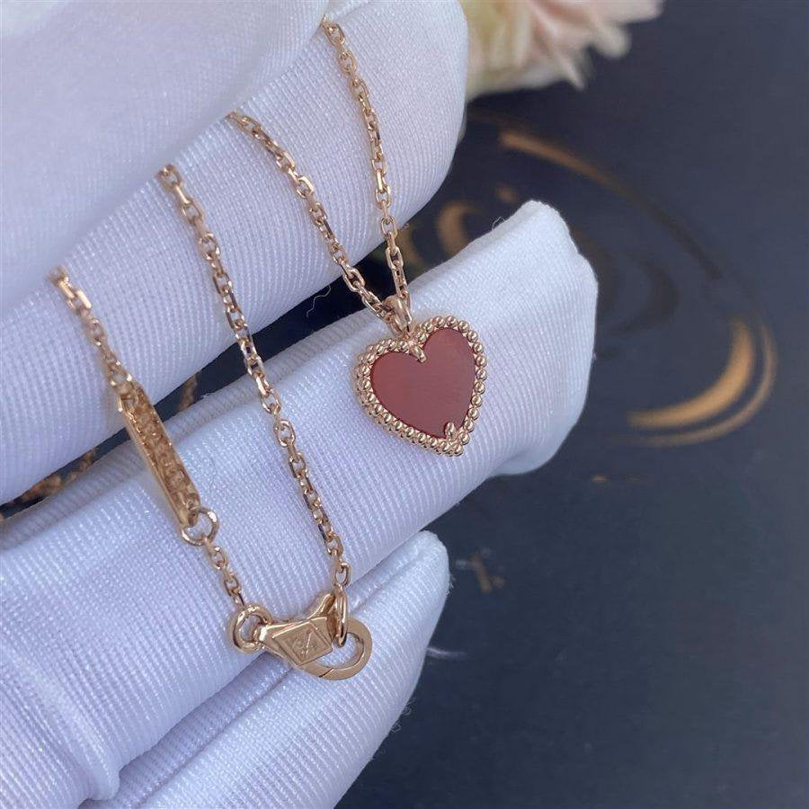 ¡®Glow Jewelry¡¯SWEET CLOVER CARNELIAN HEART NECKLACE