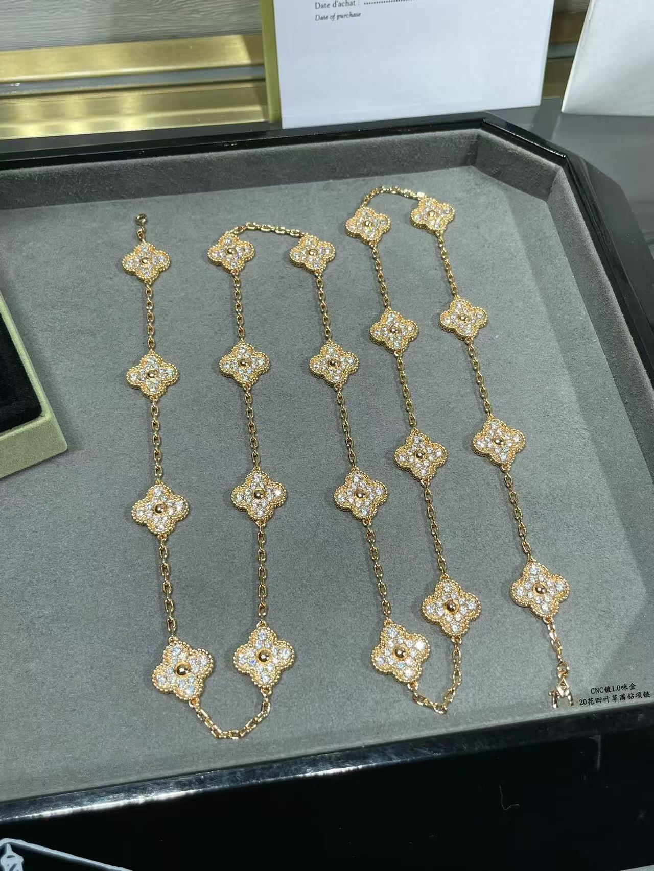 [Glow Jewelry]CLOVER 20 MOTIFS FULL-DIAMOND NECKLACE
