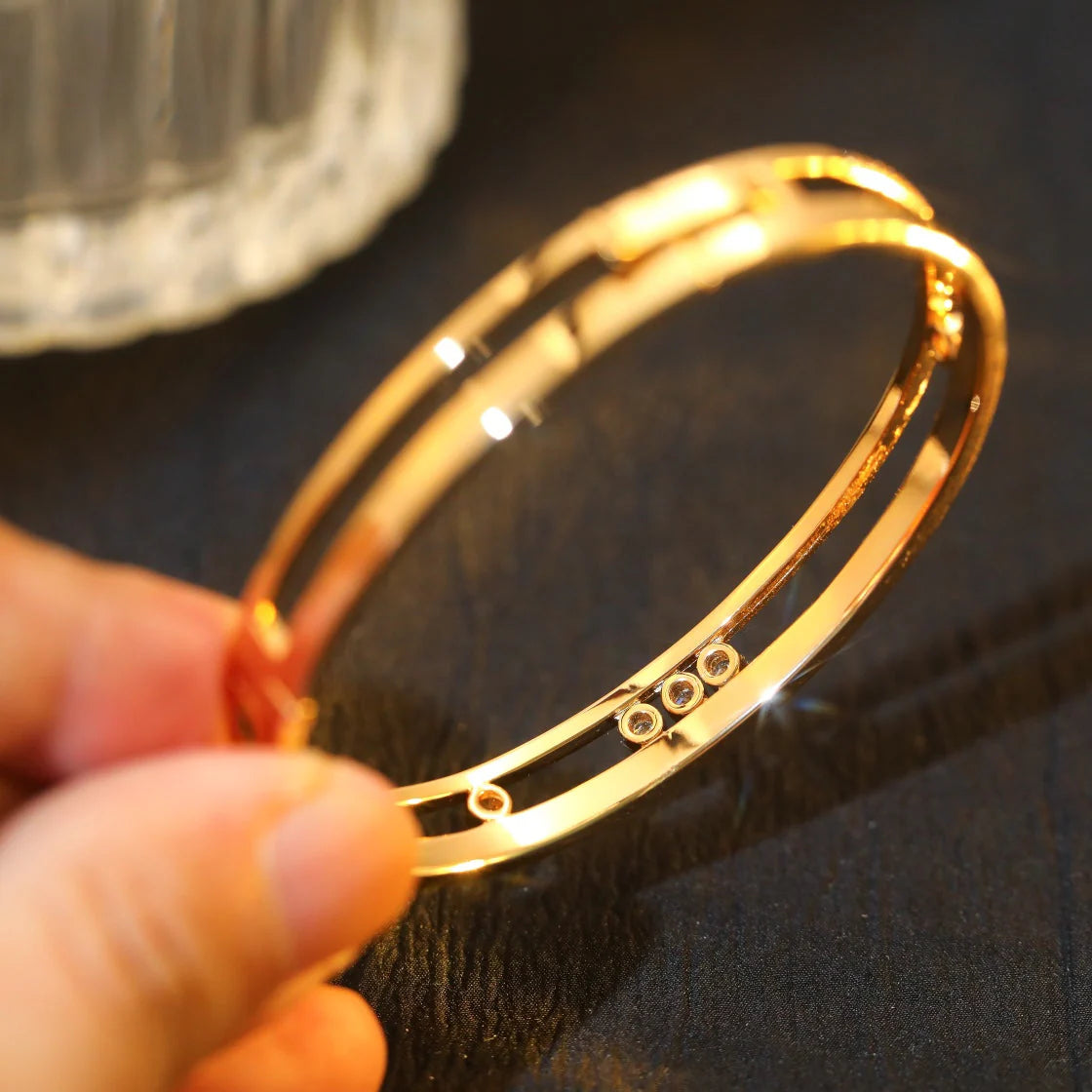 [Glow Jewelry]Move Romane Diamond Bangle Bracelet
