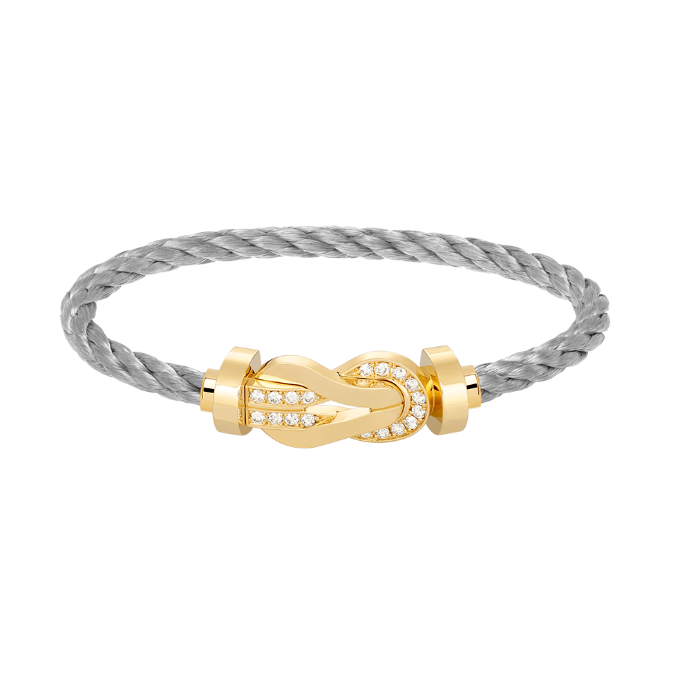 [Glow Jewelry]CHANCE LARGE 8 FIGURE BUCKLE HALF DIAMOND BRACELET GOLD