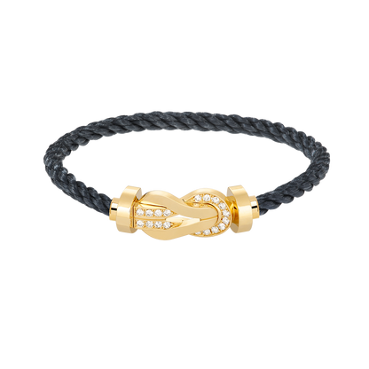 [Glow Jewelry]CHANCE LARGE 8 FIGURE BUCKLE HALF DIAMOND BRACELET GOLD
