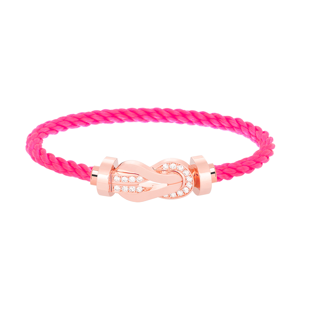 [Glow Jewelry]CHANCE LARGE 8 FIGURE BUCKLE HALF DIAMOND BRACELET ROSE GOLD