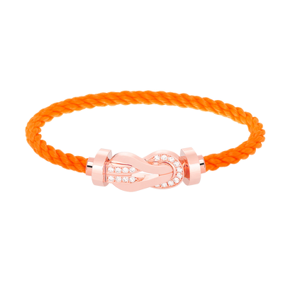 [Glow Jewelry]CHANCE LARGE 8 FIGURE BUCKLE HALF DIAMOND BRACELET ROSE GOLD