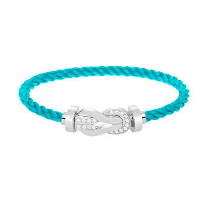 [Glow Jewelry]CHANCE LARGE 8 FIGURE BUCKLE HALF DIAMOND BRACELET SILVER