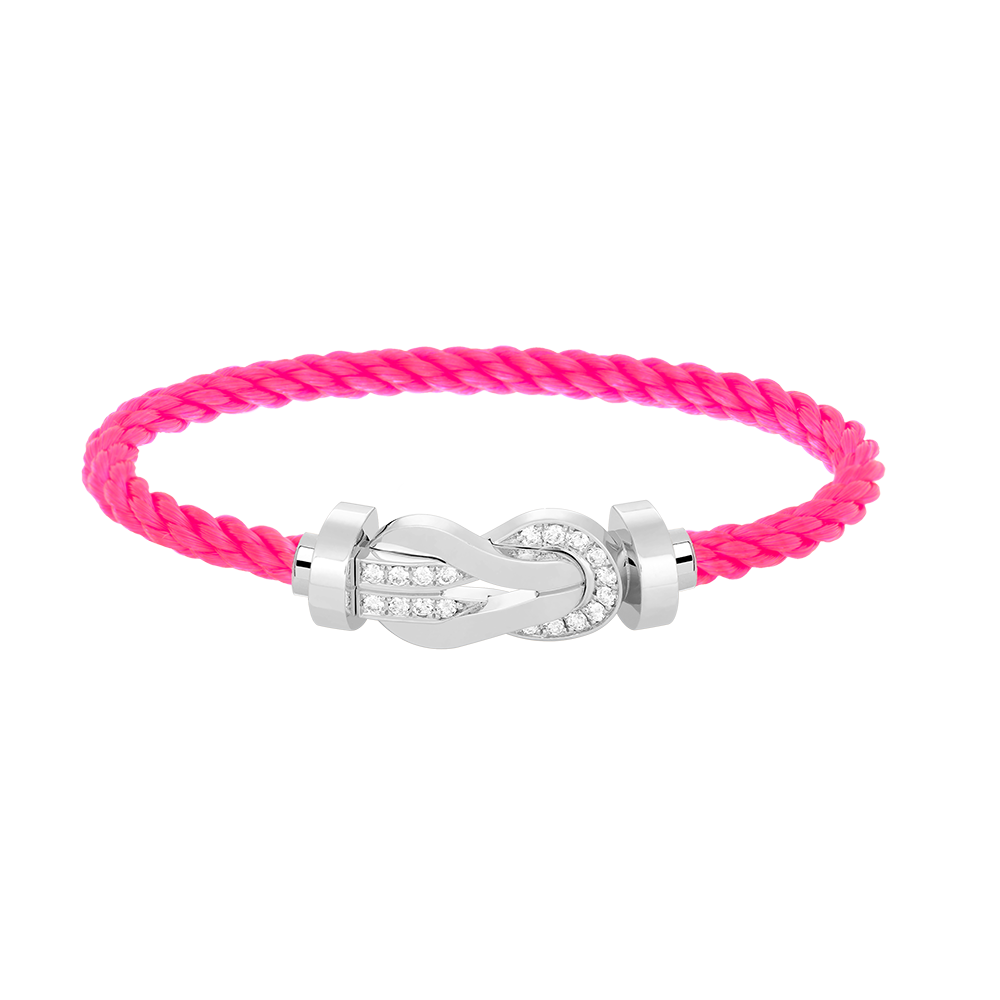 [Glow Jewelry]CHANCE LARGE 8 FIGURE BUCKLE HALF DIAMOND BRACELET SILVER