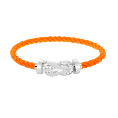 [Glow Jewelry]CHANCE LARGE 8 FIGURE BUCKLE HALF DIAMOND BRACELET SILVER