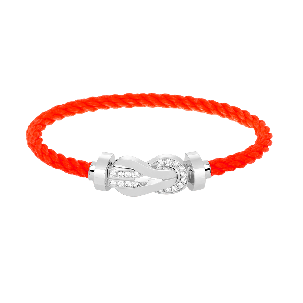 [Glow Jewelry]CHANCE LARGE 8 FIGURE BUCKLE HALF DIAMOND BRACELET SILVER