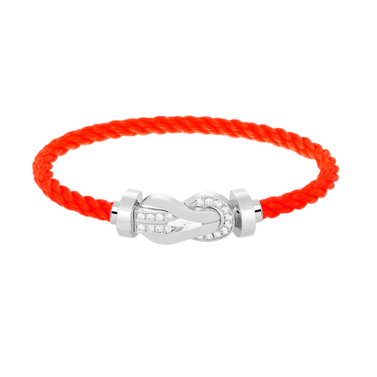 [Glow Jewelry]CHANCE LARGE 8 FIGURE BUCKLE HALF DIAMOND BRACELET SILVER