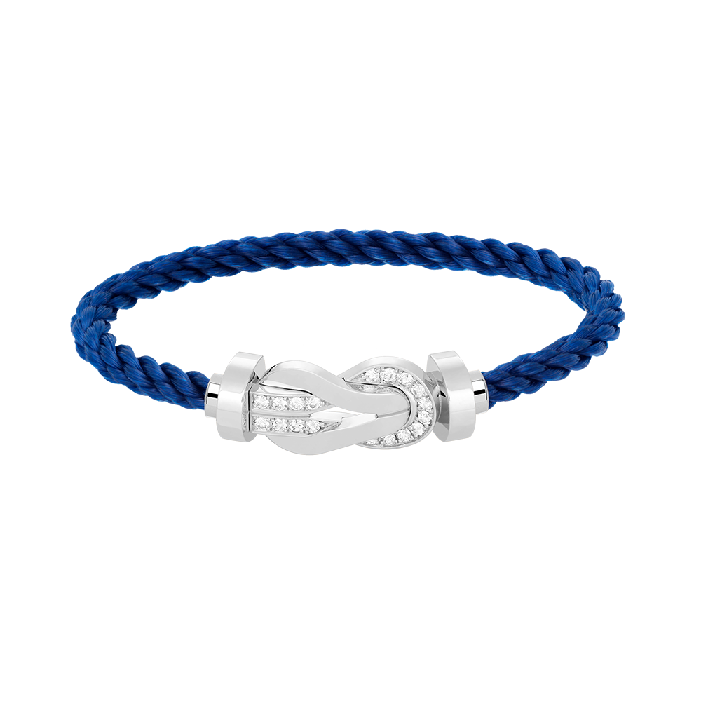 [Glow Jewelry]CHANCE LARGE 8 FIGURE BUCKLE HALF DIAMOND BRACELET SILVER