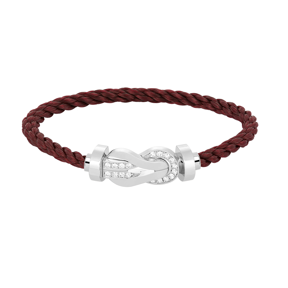 [Glow Jewelry]CHANCE LARGE 8 FIGURE BUCKLE HALF DIAMOND BRACELET SILVER