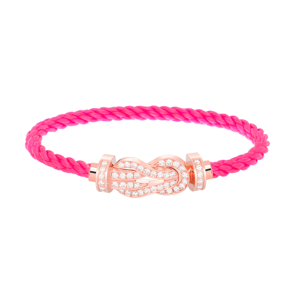 [Glow Jewelry]CHANCE LARGE 8 FIGURE BUCKLE FULL DIAMOND BRACELET ROSE GOLD