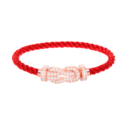 [Glow Jewelry]CHANCE LARGE 8 FIGURE BUCKLE FULL DIAMOND BRACELET ROSE GOLD