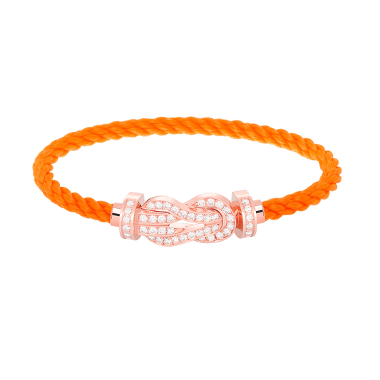 [Glow Jewelry]CHANCE LARGE 8 FIGURE BUCKLE FULL DIAMOND BRACELET ROSE GOLD