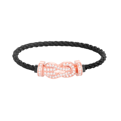 [Glow Jewelry]CHANCE LARGE 8 FIGURE BUCKLE FULL DIAMOND BRACELET ROSE GOLD