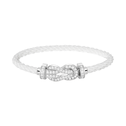 [Glow Jewelry]CHANCE LARGE 8 FIGURE BUCKLE FULL DIAMOND BRACELET SILVER