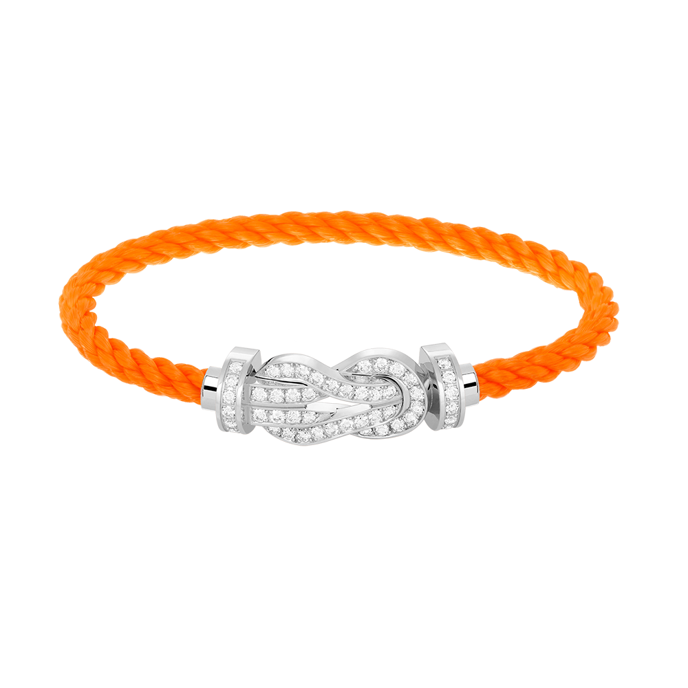 [Glow Jewelry]CHANCE LARGE 8 FIGURE BUCKLE FULL DIAMOND BRACELET SILVER