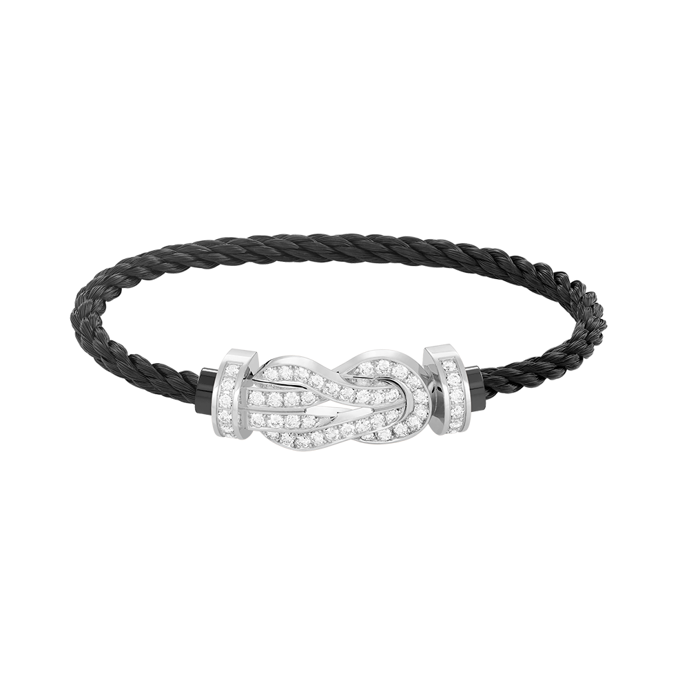[Glow Jewelry]CHANCE LARGE 8 FIGURE BUCKLE FULL DIAMOND BRACELET SILVER