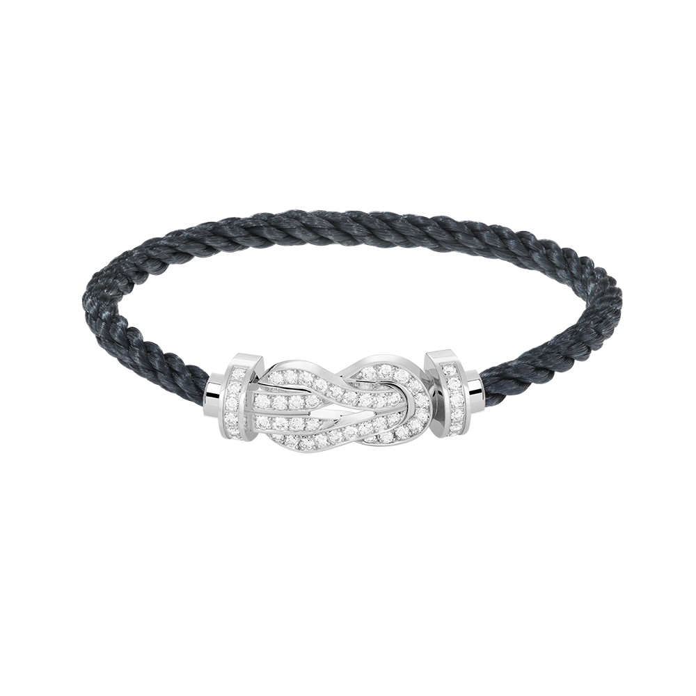 [Glow Jewelry]CHANCE LARGE 8 FIGURE BUCKLE FULL DIAMOND BRACELET SILVER