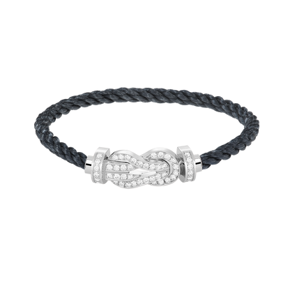 [Glow Jewelry]CHANCE LARGE 8 FIGURE BUCKLE FULL DIAMOND BRACELET SILVER