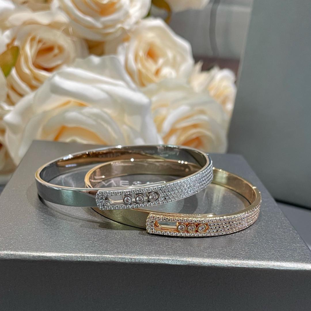 [Glow Jewelry]Move Noa Rose Gold Pavé Diamond Bangle Bracelet