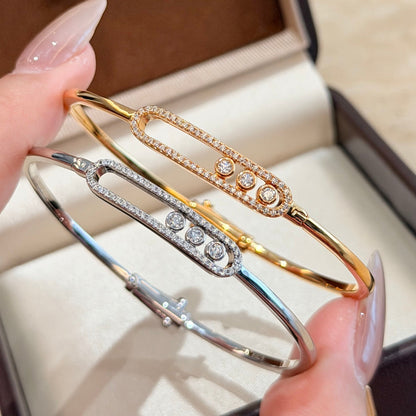[Glow Jewelry]Move Pavé Diamond Bangle Bracelet M
