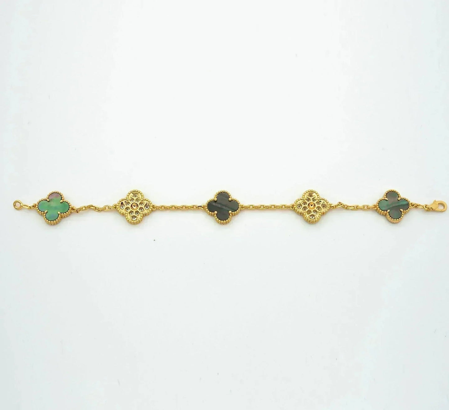 [Glow Jewelry]New CLOVER 5 MOTIF GRAY MOP BRACELET COLLECTION