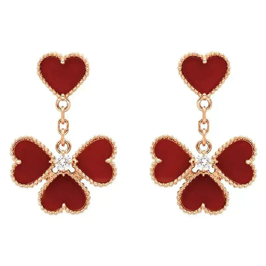 [Glow Jewelry]SWEET CLOVER CARNELIAN EARRINGS