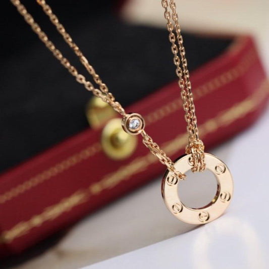 ¡®Glow Jewelry¡¯LOVE NECKLACE ADJUSTABLE ROSE GOLD 2 DIAMOND