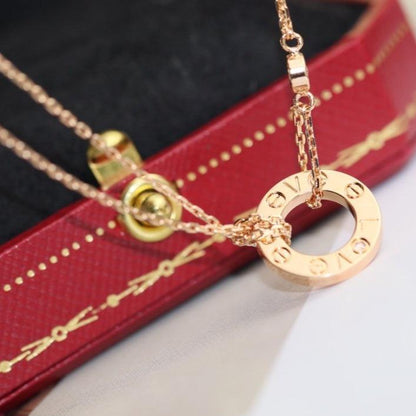 [Glow Jewelry]LOVE NECKLACE ADJUSTABLE ROSE GOLD 2 DIAMOND