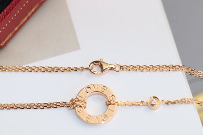 [Glow Jewelry]LOVE NECKLACE ADJUSTABLE ROSE GOLD 2 DIAMOND