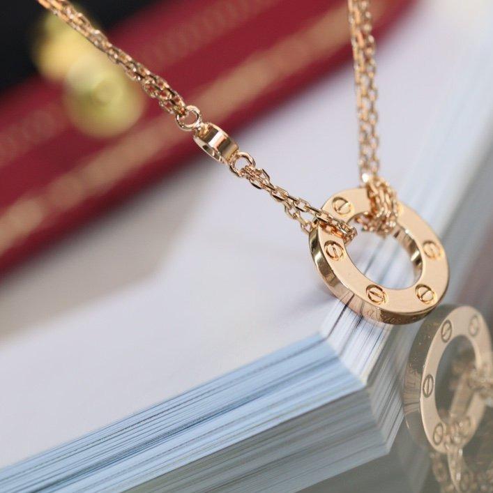 [Glow Jewelry]LOVE NECKLACE ADJUSTABLE ROSE GOLD 2 DIAMOND