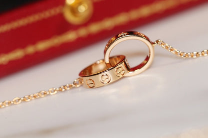 [Glow Jewelry]LOVE NECKLACE PINK GOLD AND SILVER