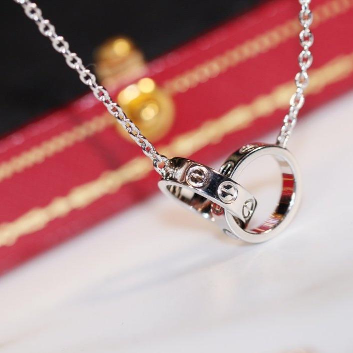 [Glow Jewelry]LOVE NECKLACE PINK GOLD AND SILVER