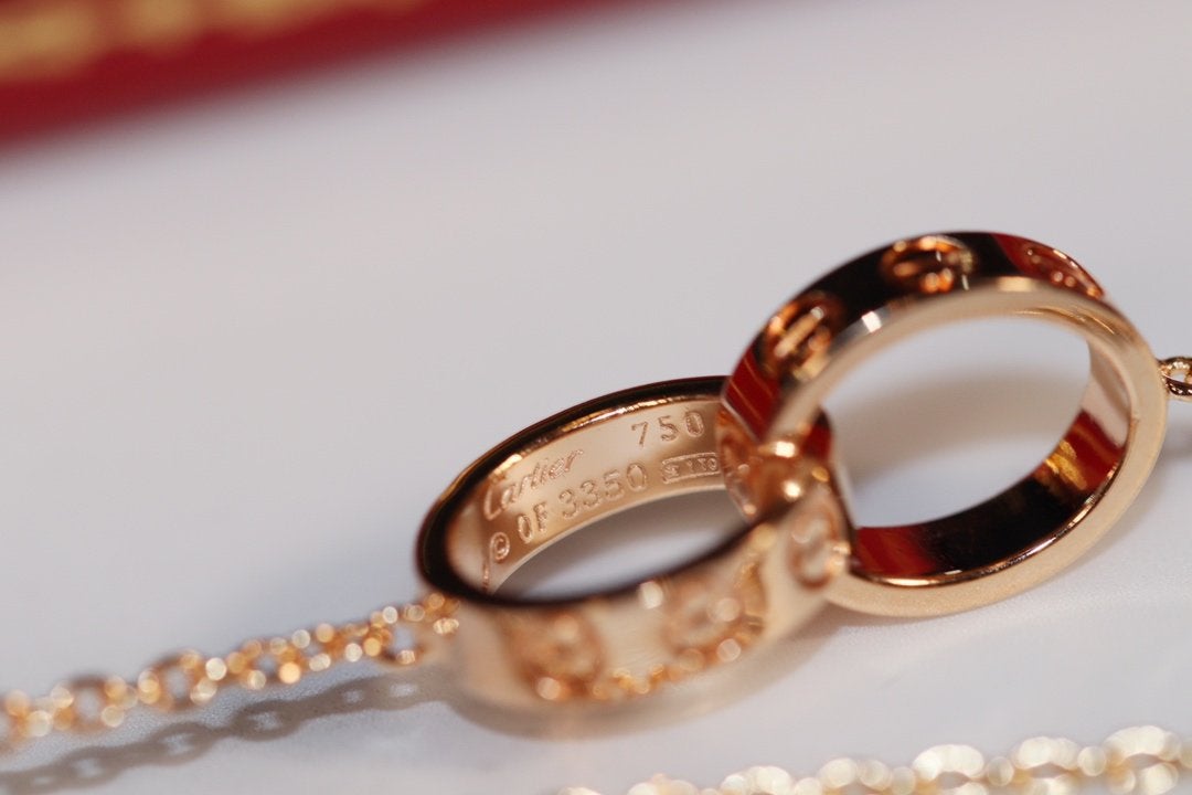 [Glow Jewelry]LOVE NECKLACE PINK GOLD AND SILVER