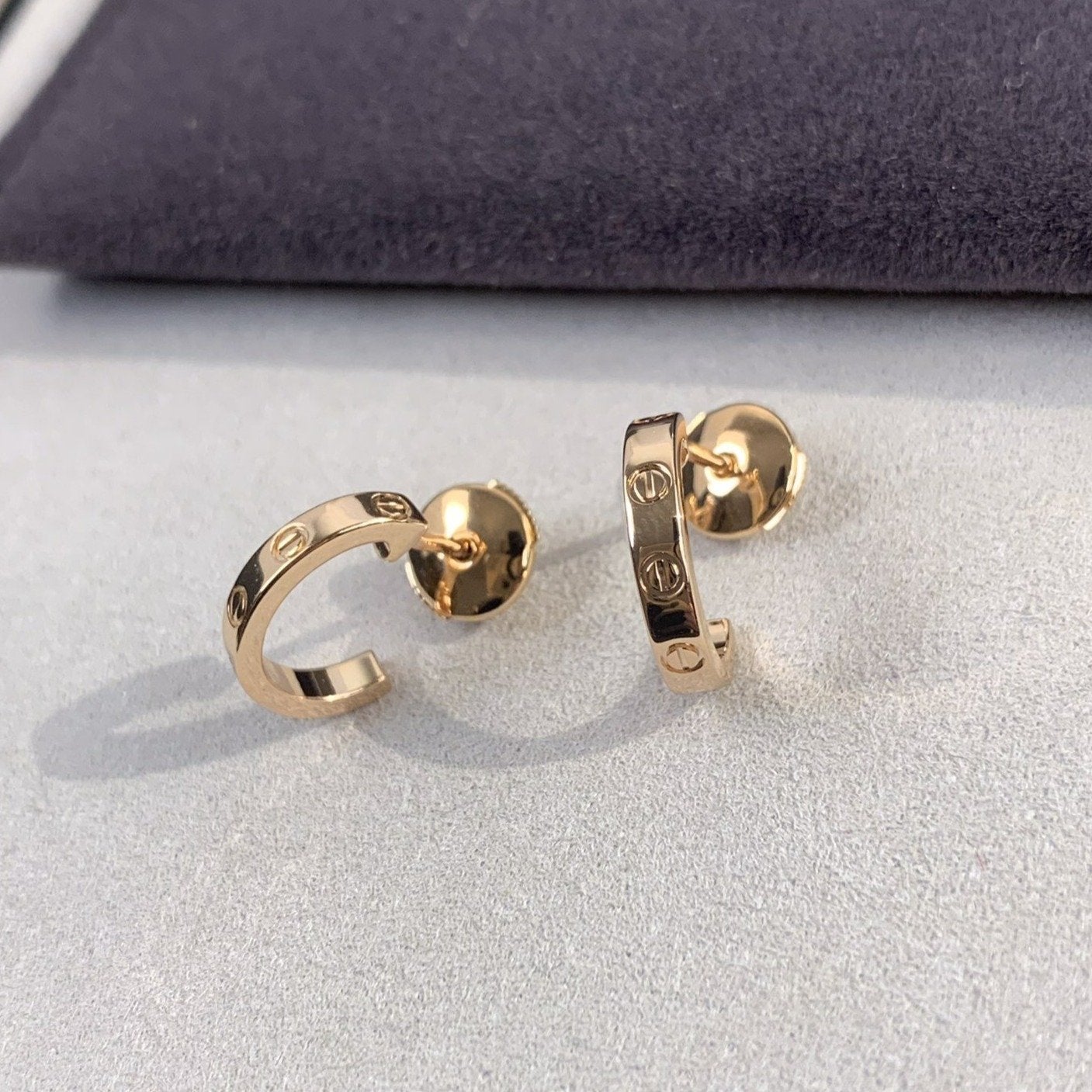 [Glow Jewelry]LOVE EARRINGS 2.65MM PINK GOLD