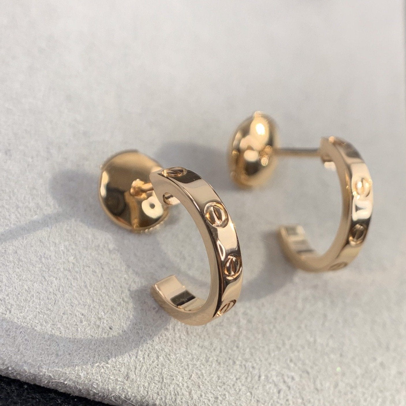 [Glow Jewelry]LOVE EARRINGS 2.65MM PINK GOLD