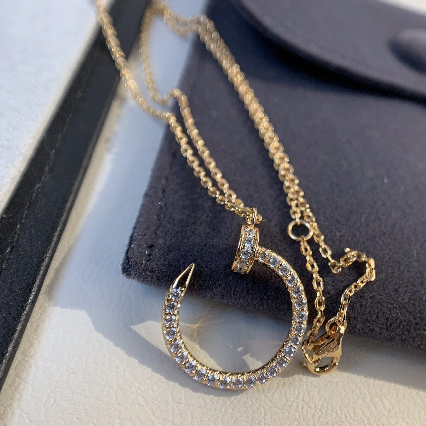 [Glow Jewelry]JUSTE NECKLACE PINK GOLD DIAMONDS