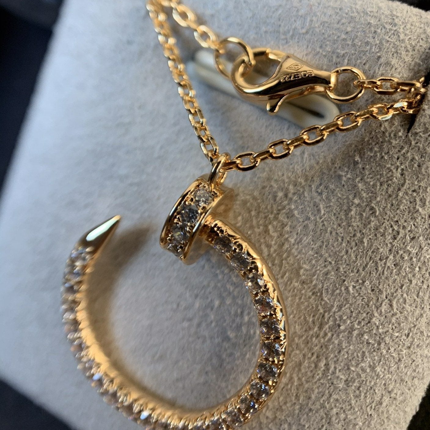 [Glow Jewelry]JUSTE NECKLACE PINK GOLD DIAMONDS