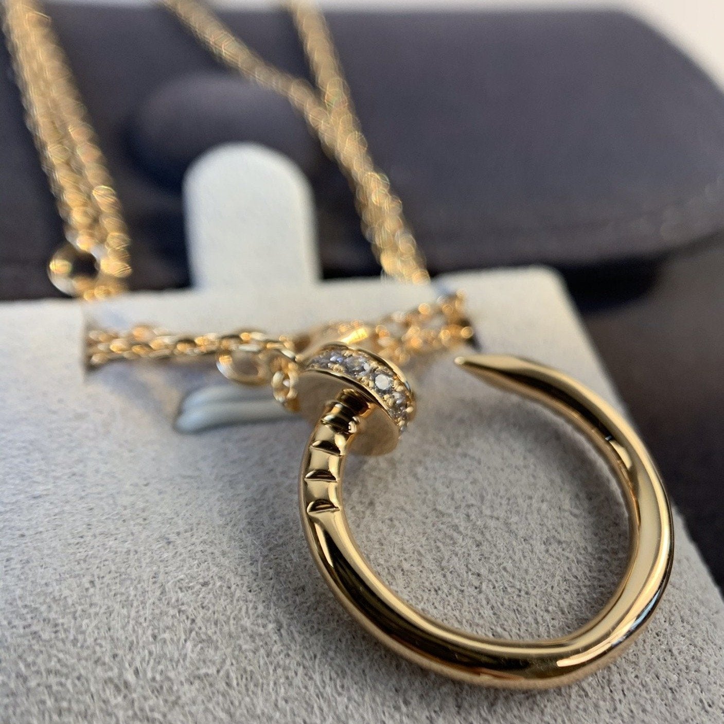 [Glow Jewelry]JUSTE NECKLACE PINK GOLD DIAMONDS