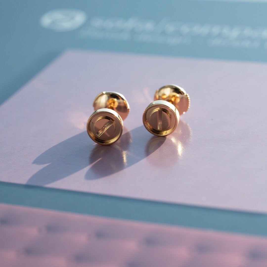 [Glow Jewelry]LOVE EARRINGS PINK GOLD 10MM