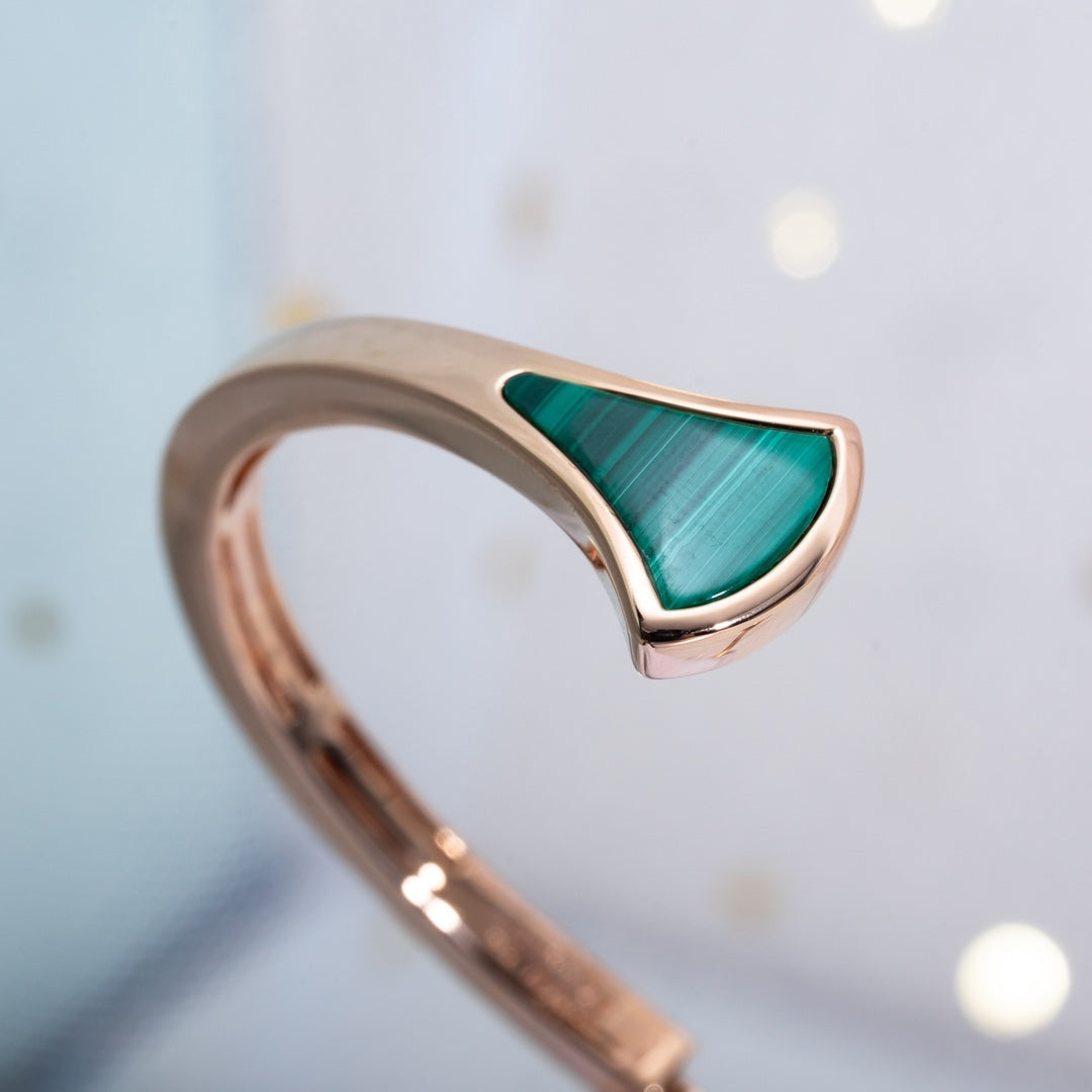 [Glow Jewelry]DREAM BRACELET OPEN MALACHITE PINK GOLD