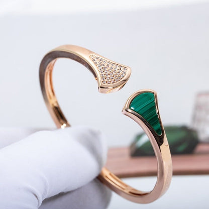 [Glow Jewelry]DREAM BRACELET OPEN MALACHITE PINK GOLD