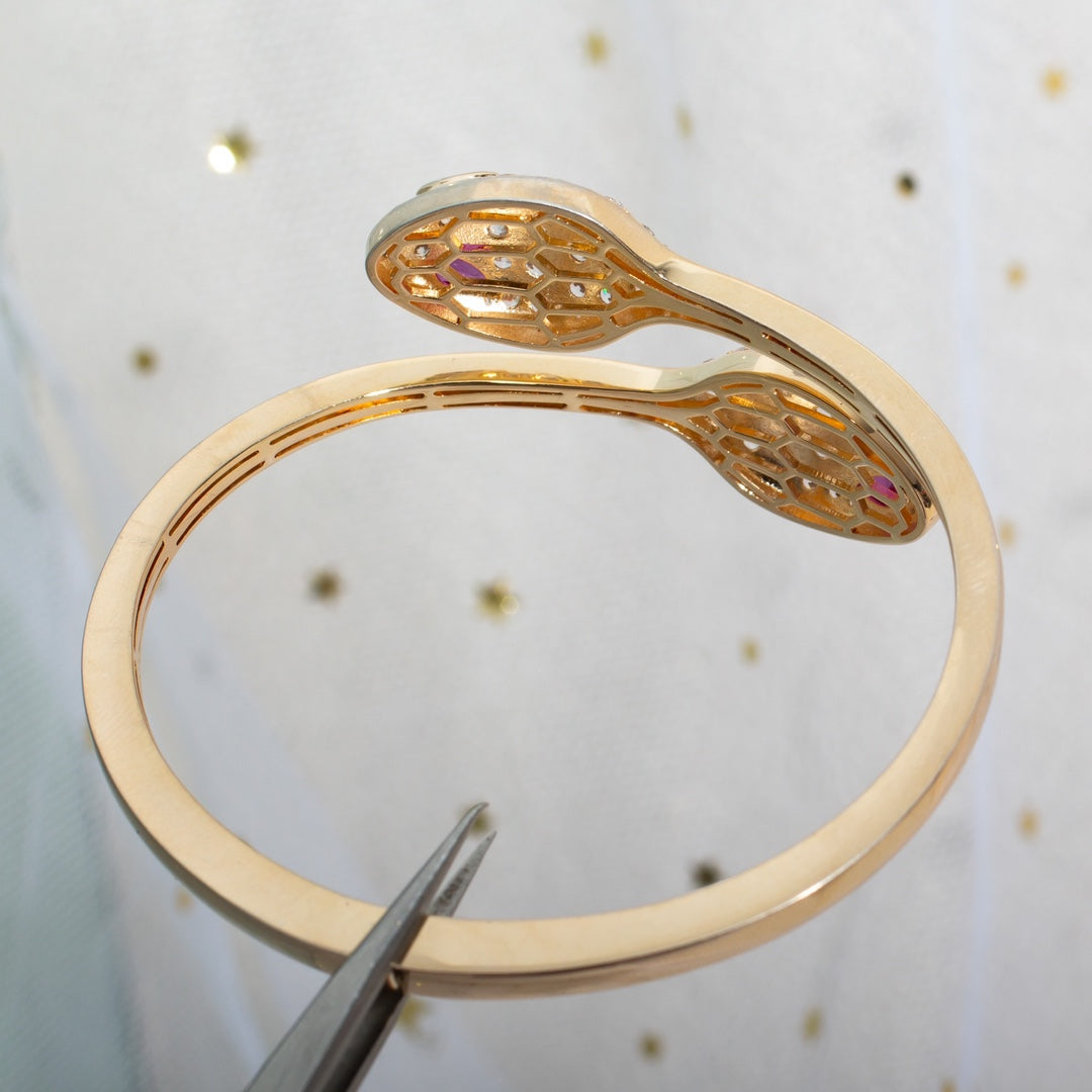 [Glow Jewelry]SERPENTI BRACELET PINK GOLD DIAMOND DOUBLE SNAKE