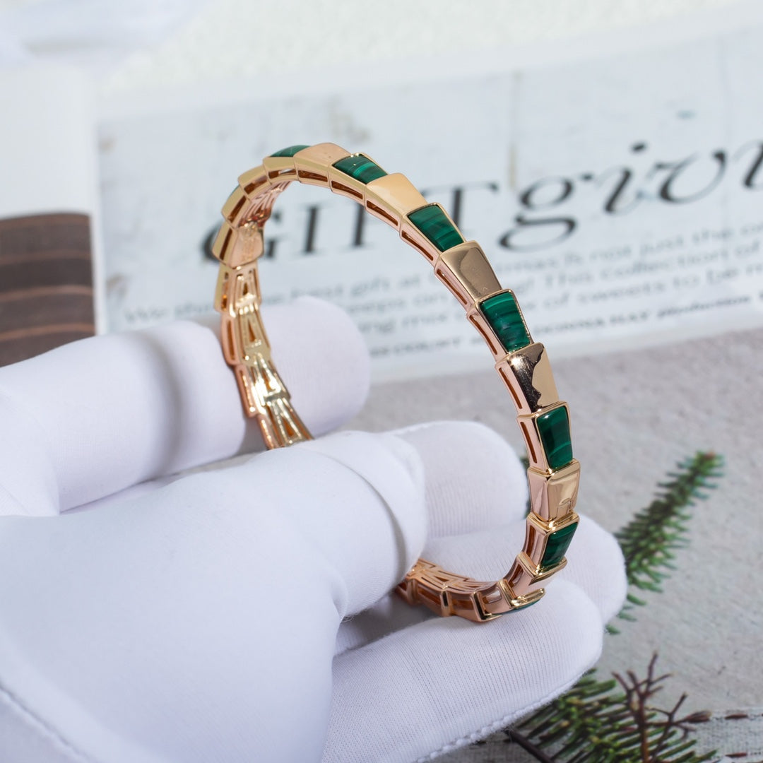 [Glow Jewelry]SERPENTI BRACELET PINK GOLD MALACHITE