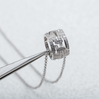 [Glow Jewelry]PARENTESI NECKLACE SILVER DIAMOND