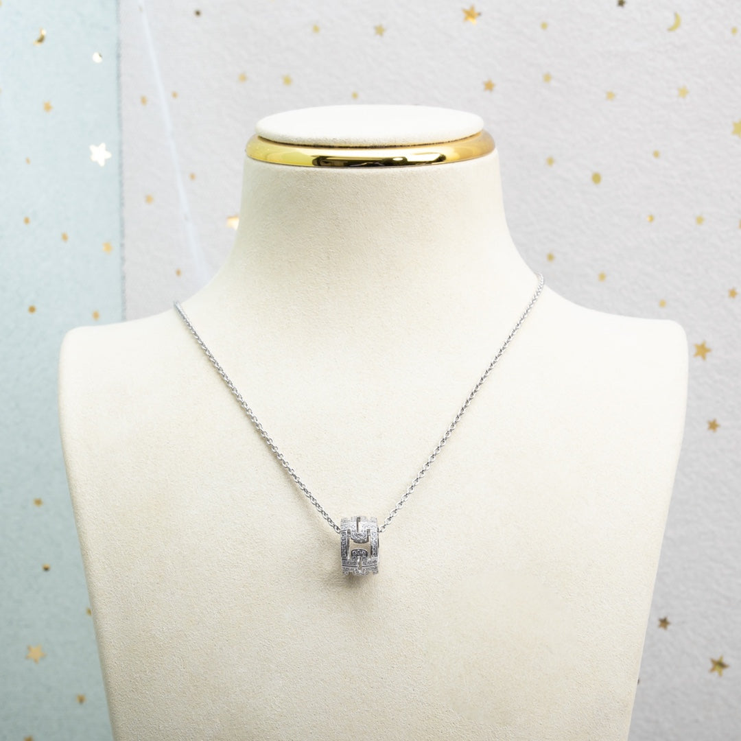 [Glow Jewelry]PARENTESI NECKLACE SILVER DIAMOND