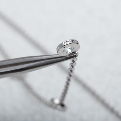 [Glow Jewelry]PARENTESI NECKLACE SILVER DIAMOND