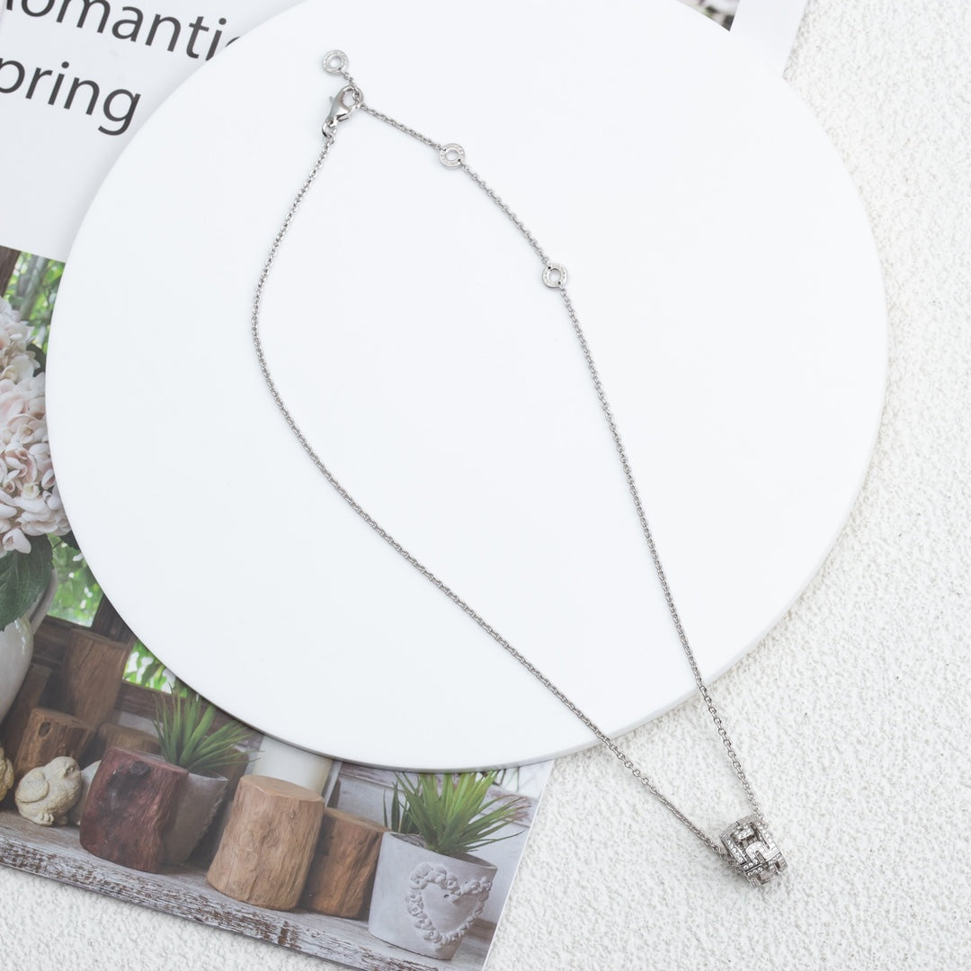 [Glow Jewelry]PARENTESI NECKLACE SILVER DIAMOND